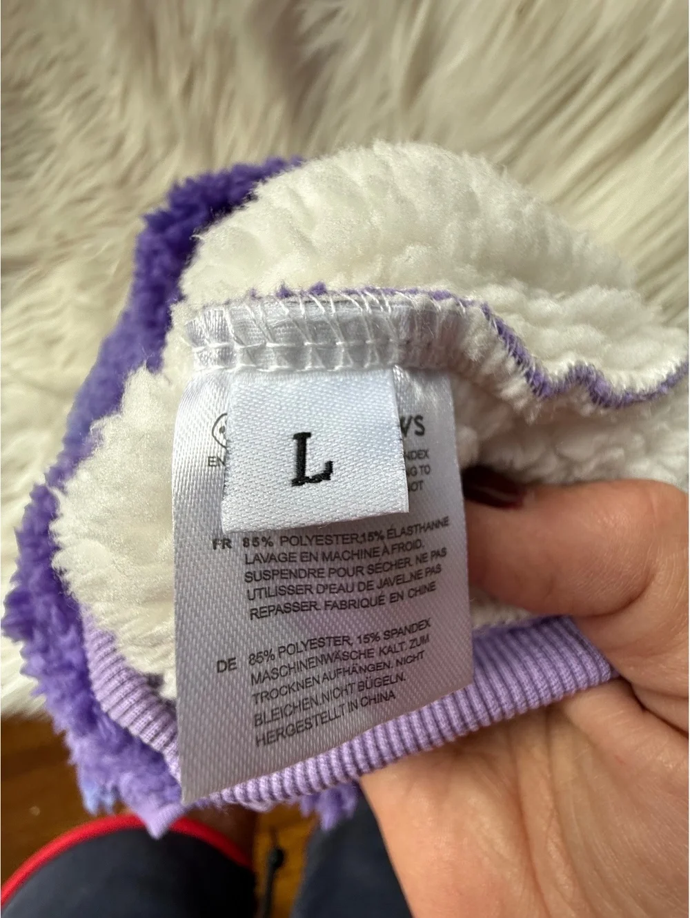 Spark Paws Cozy Purple and Blue Fleece Dog Hoodie Size Large